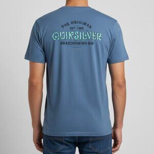 Quiksilver Organic Cotton Short Sleeve T-shirt Denim Blue Med
